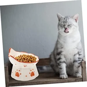 Balacoo cat Bowl cat Feeding & Watering Supplies cat Dish Cats pet Food Feeder Cat Elevated cat Supplies Dog Feeder Puppy Feeding Bowls Pet Feeding Bowl Dog Food Bowl Multipurpose Ceramics