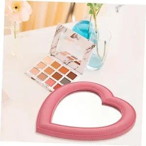 Beaupretty 2 pcs Heart-Shaped Cosmetic Mirror Makeup Tools Beauty Accessory Dressing Mirror Single Side Mirror Pink Decor Home Decor Room Woman Mirror Plastic Travel Hanging Decorative Mirror