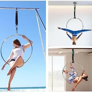 Beginners Lyra Hoop Dance Suspension Trainer Metal, Kids Adult Aerial Hoop Stand Kit, Weight Loss/Shape/Fitness Exercise Yoga Hoop Yoga Ring