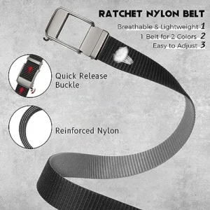 BELTROAD Nylon Ratchet Belts for Men Web Tactical Belt with Automatic Click Buckle, Military Belt for Men