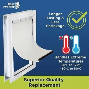 Best Pet Flap Medium Non PVC Compatible w/PetSafe PAC11-11038 – 8 1/8″ x 12 7/8″ Longer Lasting, Most Energy Efficient, Less Shrinkage, BPA Free