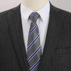 BESTJUYED Classic Stripe Ties For Men 3.15″ Wide Zipper Neckties Mens Ties For Business Casual Wedding Party