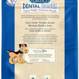 Blue Buffalo Dental Bones Large Natural Dental Chew Dog Treats, (50 lbs and up) 12-oz Bag