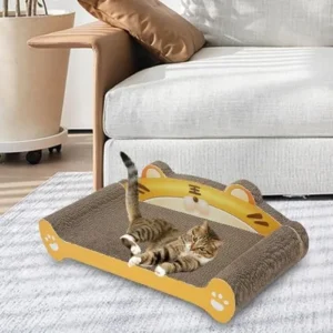 Bothyi Cat Scratch Bed Cat Scratchers Cardboard Wear Resistant Cat Sofa Prevents Furniture Damage for Rest Indoor Cats Training Play, 50x28x17cm