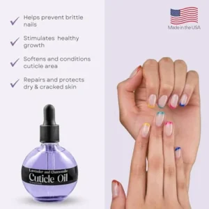 C CARE Cuticle Oil For Nails – Levender and chamomile Nail Oil – Moisturizes and Strengthens Nails and Cuticles – Dropper & Brush included – Large 2.5 oz bottle