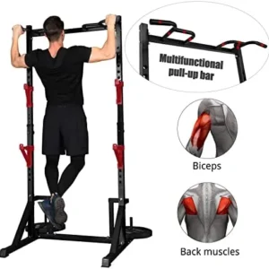 CANPA Multifunction Power Rack with Pull up Bar, Heavy Capacity and Adjustable Squat Stand Rack for Home Gym Equipment, Power Rack Cage