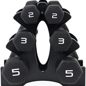 CAP Barbell Neoprene Dumbbell Set with Rack, 20 Pounds, Black