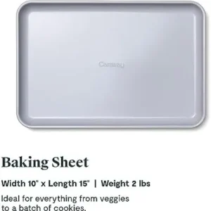 Caraway Non-Stick Ceramic Baking Sheet – Naturally Slick Ceramic Coating – Non-Toxic, PTFE & PFOA Free – Perfect for Baking, Roasting, and More – Medium – Perracotta