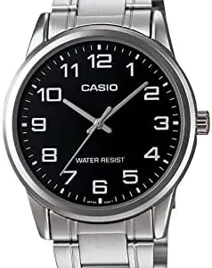 Casio #MTP-V001D-1B Men’s Standard Stainless Steel Easy Reader Black Dial Watch