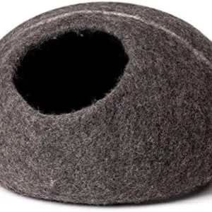 Cat Cave Bed -Handmade Wool Cat Bed Cave with Mouse Toy