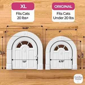 Cat Door Interior Door – Meow Manor Extra Large Pet Door, 10.25 x 11 No-Flap Cat Door Interior Door for Cats up to 30 lbs, Easy DIY Setup, Secured Installation in Minutes, No Training Needed