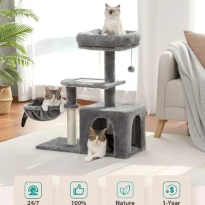 Cat Tree Tower Kitten Play Scratching Post Condo House Bed Furniture