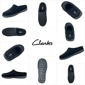 Clarks Men’s Open Back Suede Sherpa Lined Clog Slippers, JMH2062 – Indoor/Outdoor Slip-Ons – Comfy & Durable Slides with Soft Plush Lining Cushioned Footbed & Gripped Rubber Outsoles