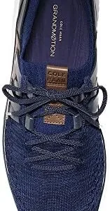 Cole Haan mens Grand Motion Stitchlite Woven Trainer Sneaker, Navy Ink/Peony Knit/British Tan/Optic White, 11 US