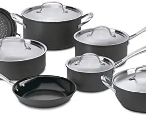 Cuisinart GG-12 GreenGourmet Hard Anodized 12-Piece Set, Black/Stainless Steel