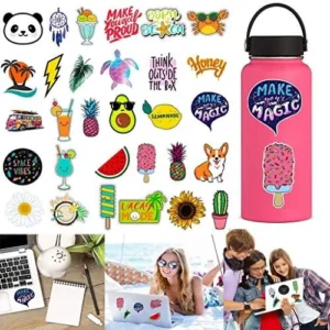 Cute for Teens Stickers Bottles Trendy Water Big Stickers Beauty Tools Slow is Smooth Smooth is Fast (Multicolor, One Size)