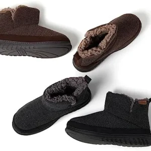 Dearfoams Men’s James Woven Boot Slipper