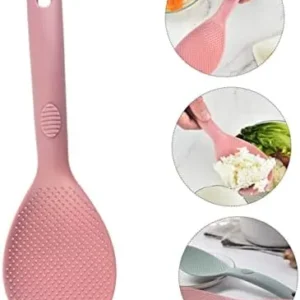 DECHOUS 3 Pcs Rice Spoon Stainless Steel Cookware Non Stick Cooking Utensils Sushi Shovel Soup Spoon Kitchen Cooking Flatware Kitchen Gadgets Rice Paddle Rustproof Cookware Nylon