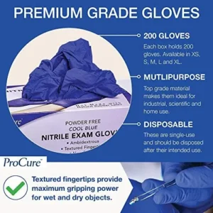 Disposable Nitrile Gloves -2,000 Pack Case, Powder and Latex Free, Medical Exam Gloves