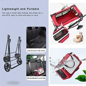 Dog Strollers for Small Dogs Clearance Lightweight Dog Stroller for 2 Dogs Cats Puppy & Kitten Foldable Carrier Cart Breathable Pet Stroller for Cat Dog