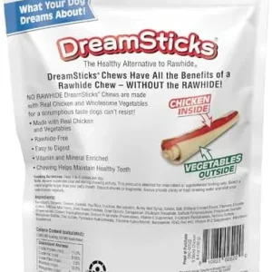 DreamBone DreamSticks, Rawhide Free Dog Chew Sticks Made with Real Chicken and Vegetables, 9 Sticks