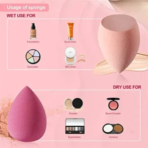 DUAIU 4 Pcs Makeup Sponge Set Blender Beauty Foundation Blending Sponge, Flawless for Liquid, Cream, and Powder, Multi-colored Makeup Sponges with Storage Box