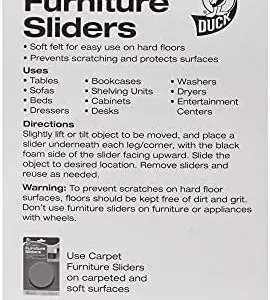 Duck Brand Felt Furniture Sliders for Hard Floors, 3.5 Inch Width, 4 pack,Brown