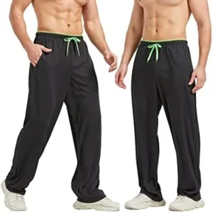 E-SURPA Men’s Athletic Pant with Pockets Open Bottom Sweatpants for Men Workout, Exercise, Running