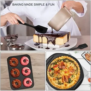 Economical 9in1 Nonstick Silicone Baking Bundt Cake Pan Cookie Sheet Molds Tray Set for Oven, BPA Free Heat Resistant Bakeware Tools Kit for Muffin Loaf Bread Pizza Cheesecake Cupcake Pie Utensils