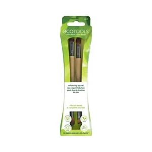 EcoTools Eye Enhancing Duo Makeup Brush Kit, For Eyeshadow, Use to Define, Blend, Smudge, & Shade Eyes, Synthetic Bristles, Eco-Friendly Makeup Brushes, Cruelty-Free & Vegan, 2 Piece Set Green