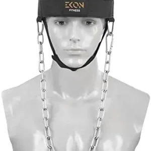 EKON Neck Training Exerciser Head Harness Traps Muscle Builder Weight Lifting Neck Harness Powerlifting Workout For Boxing MMA Strong Neck Muscle Builder Steel Chain