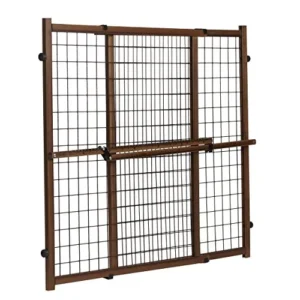 Evenflo Position & Lock Tall & Wide Baby Gate, Pressure-Mounted, Farmhouse Collection