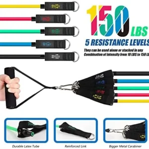 Exercise Bands Resistance Bands Set with Handles for Working Out, Tube Resistance Bands, Exercising Bands, Resistance Rope, Resistant Band Exercise Equipment Workout Men Women