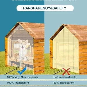 Ezcasch Dog Door Replacement Strips Plastic Vinyl Strips for DIY Doggie Door or Cat Door, Clear PVC Flap for Kennel Door or Dog House, 8”x8’x0.08” Thermal Insulation Strips.