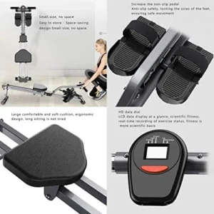 Fitness Equipment Magnetic Rowing Machine with LCD Monitor Exercise Equipment Workout Machine for Home Use Foldable for Easy Storage Load-Bearing 330 LB Weight Capacity