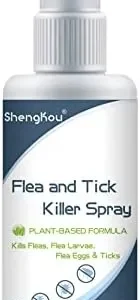 Flea and Tick Spray for Pets and Home – Safe for Humans, Kids and Pets – Natural and Effective Treatment for Ticks, Fleas and Insects – Indoor and Outdoor Use – Charity Donation Included