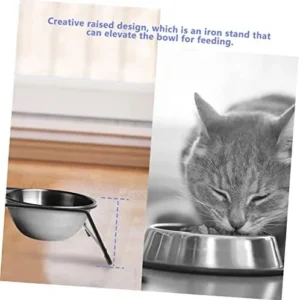 FOMIYES 2pcs Cat Bowl Holder Ceramic Pet Bowl Pet Feeder Stand Ceramic Dog Bowls Cat Feeding Watering Supplies Dog Food Feeder Pet Dish Stand Cat Dishes Tableware Wrought Iron Fish Shape