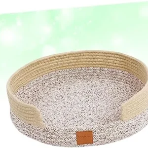 FOMIYES Carpet Woven Pet Nest Cool Basket Cat Scratch Pet Accessories Pillow Cat Furniture Cotton Pet Nest Japanese Sleeping Pad Pet Bed Clay Mud Stick Guide Cat Dog Mat Kitten Cat Box