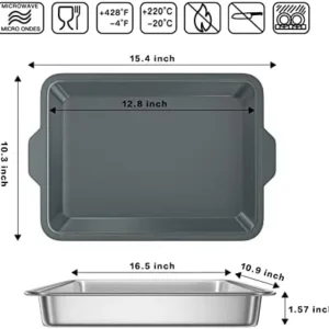 Food Prep BBQ Tray, 4-piece Grill Prep Trays Include a Silicone Marinade Container for Marinating Meat & a Stainless Steel Serving Platter for all your Grilled Barbecue, Heavy Duty & Easy Clean,