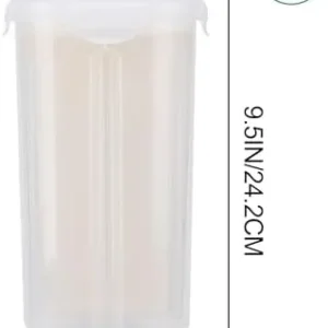 Food Storage Container Lid Airtight – Airtight Food Storage Container Storage Jars Canisters with Built-in Partition for Store Grains Sugar Flour Rice Nuts Snacks Noodles