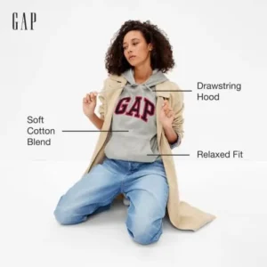 GAP Women’s Logo Hoodie Hooded Pull-on Sweatshirt