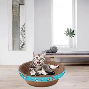 Generic Cats Scratcher Cardboard Corrugated Scratch Pad Interactive Toy Scratching Pad Cat Bed Corrugated Paper for Resting Furniture Protection, 45cmx10cm