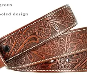 Genuine Full Grain Western Engraved Tooled Leather Belt Strap or Belt 1-1/2″ Wide, Multi-Style Options