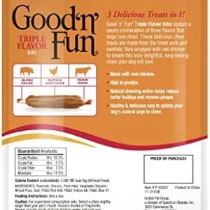 Good ’n’ Fun Triple Flavor Ribs, Rawhide Snack for All Dogs