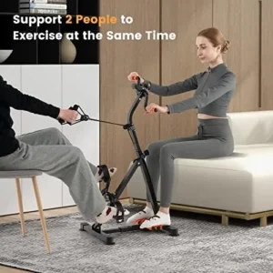 Goplus Pedal Exercise Bike for Seniors, Adjustable Hand Arm Leg Knee Exercise Equipment w/ LCD Monitor, Resistance Band, Foot Massage Roller, Recovery Physical Therapy Home Pedal Exerciser for Elderly