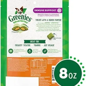 Greenies Smartbites Immune Support Crunchy & Soft Dog Treats, Chicken Flavor, 8 oz. Pack