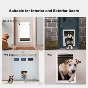 HANIML Extra Large Dog Door for Large Dogs XL Double Flaps Dog Door for Exterior Door Aluminum Durable Pet Door with Magnetic Energy Efficient with Slide-in Closing Panel