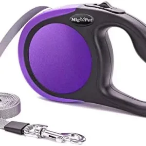 Heavy Duty Retractable Dog Leash-16ft Strong & Durable Walking Leash for S to L Dogs up to 45/115 lbs, Upgraded Lock System, Non Slip Grip, Tangle Free (Medium-Large Sized Dogs, Purple)