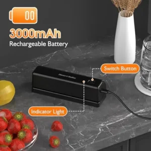 HEERTTOGO Bag Sealer, Portable Mini Resealer Rechargeable 3000mAh，Heating Sealer Machine for Food Storage Bag, Chips Snacks Freshness, Gadgets for Kitchen and Picnic, as Gift for Family, Friends