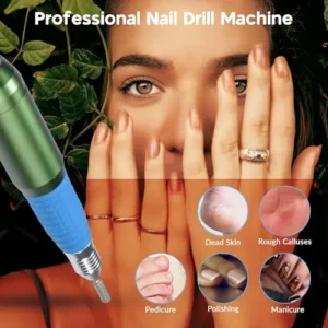 HeyJiaYu Electric Nail Drill Art File Machine Kit 20000RPM with 6 Bits Kit Foot Pedal, Nail Drill Set, Hand Foot Care Tool for Nail Grind Trim Polish Manicure